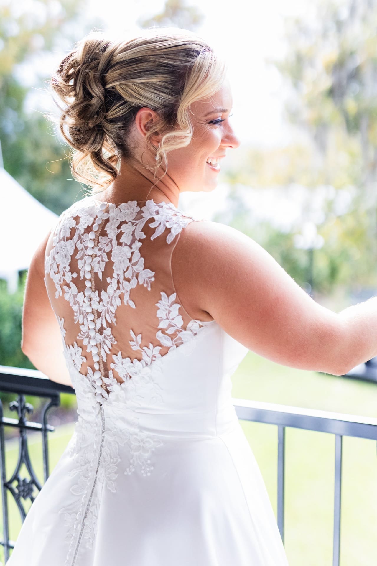 A bride enjoying her destination wedding on tybee island