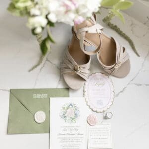 Bridal shoes at Tybee Island wedding near savannah